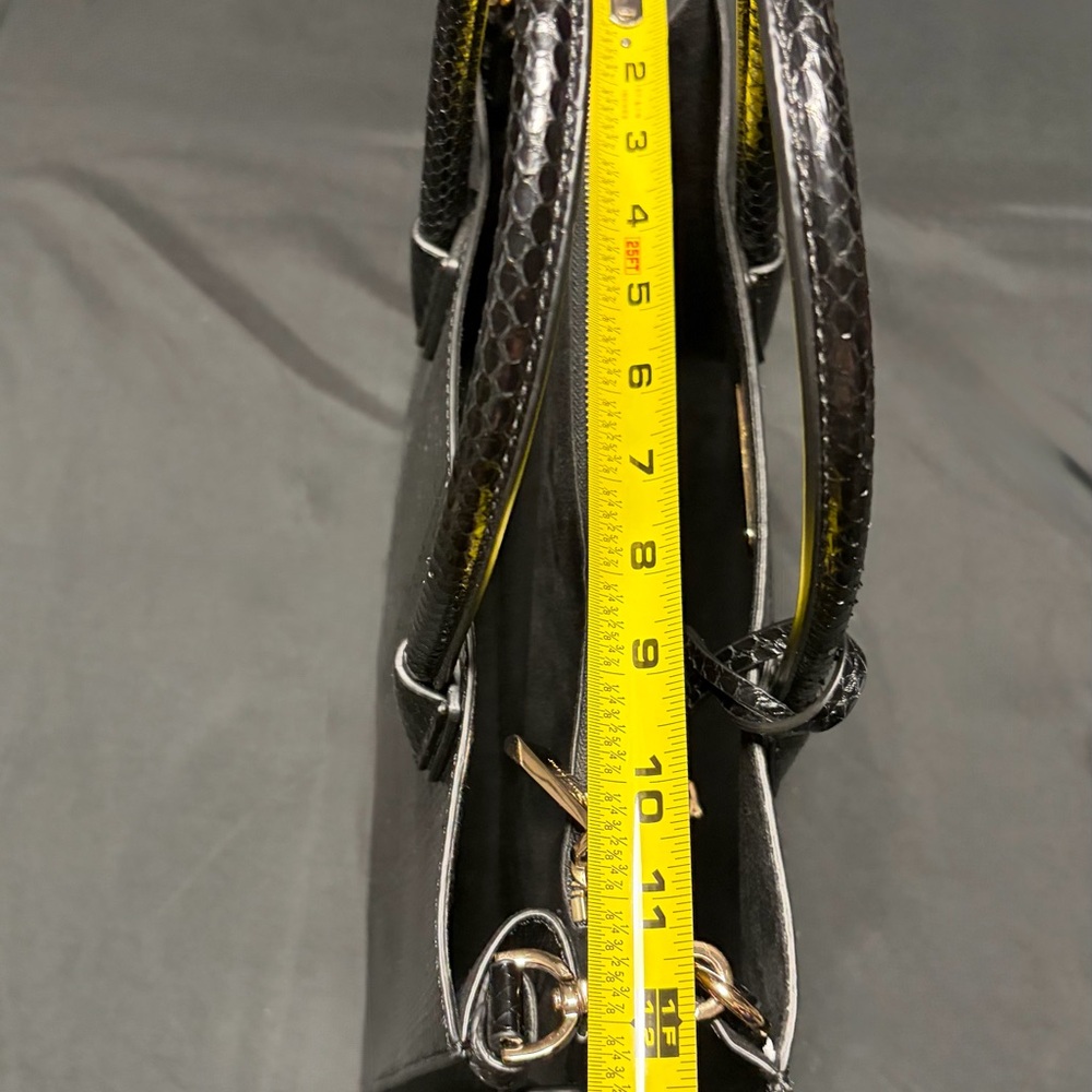 NWT Michael‎ Kors Mercer Black Snakeskin Large Convertible Tote Suede Lining - Picture 15 of 15